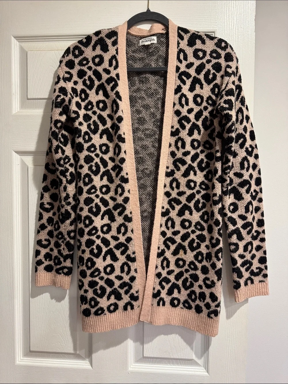 Ten sixty Sherman Women's Pink Leopard Open-Front Cardigan Sweater size xl